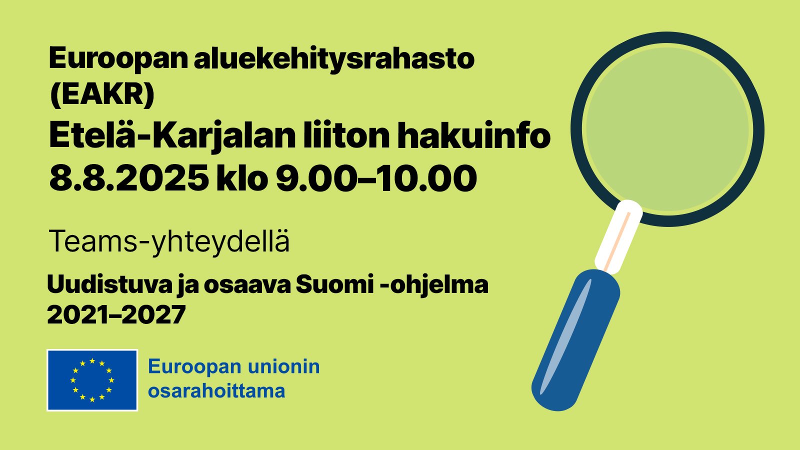 Etelä-Karjalan liiton EAKR-hakuinfo 8.8.2025